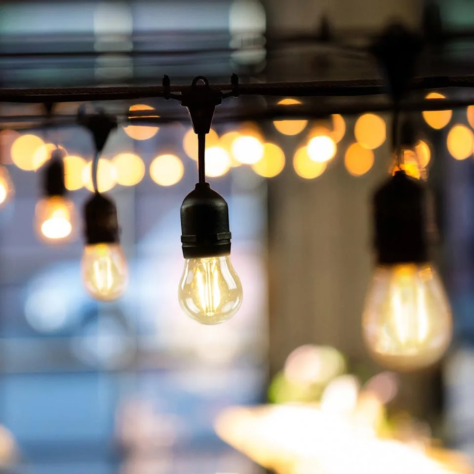 48 Foot Weatherproof Outdoor String Lights E26 Commercial Grade Heavy