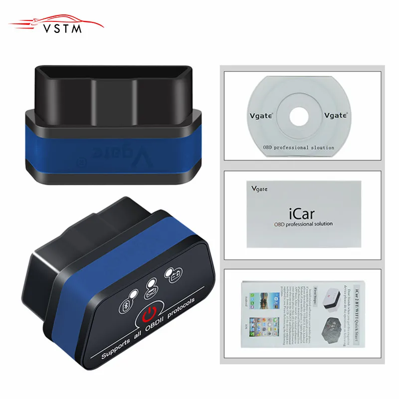 Vgate iCar 2 OBDII Диагностика Авто считыватель кода ELM327 Wifi/Bluetooth для IOS iPhone/Android Icar2 wifi