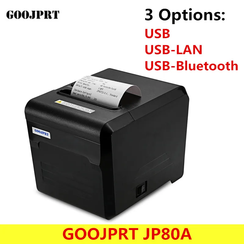 

GOOJPRT JP80A Thermal Printer 80mm Receipt Machine For Android IOS USB/ USB-LAN/ USB-Bluetooth Connection