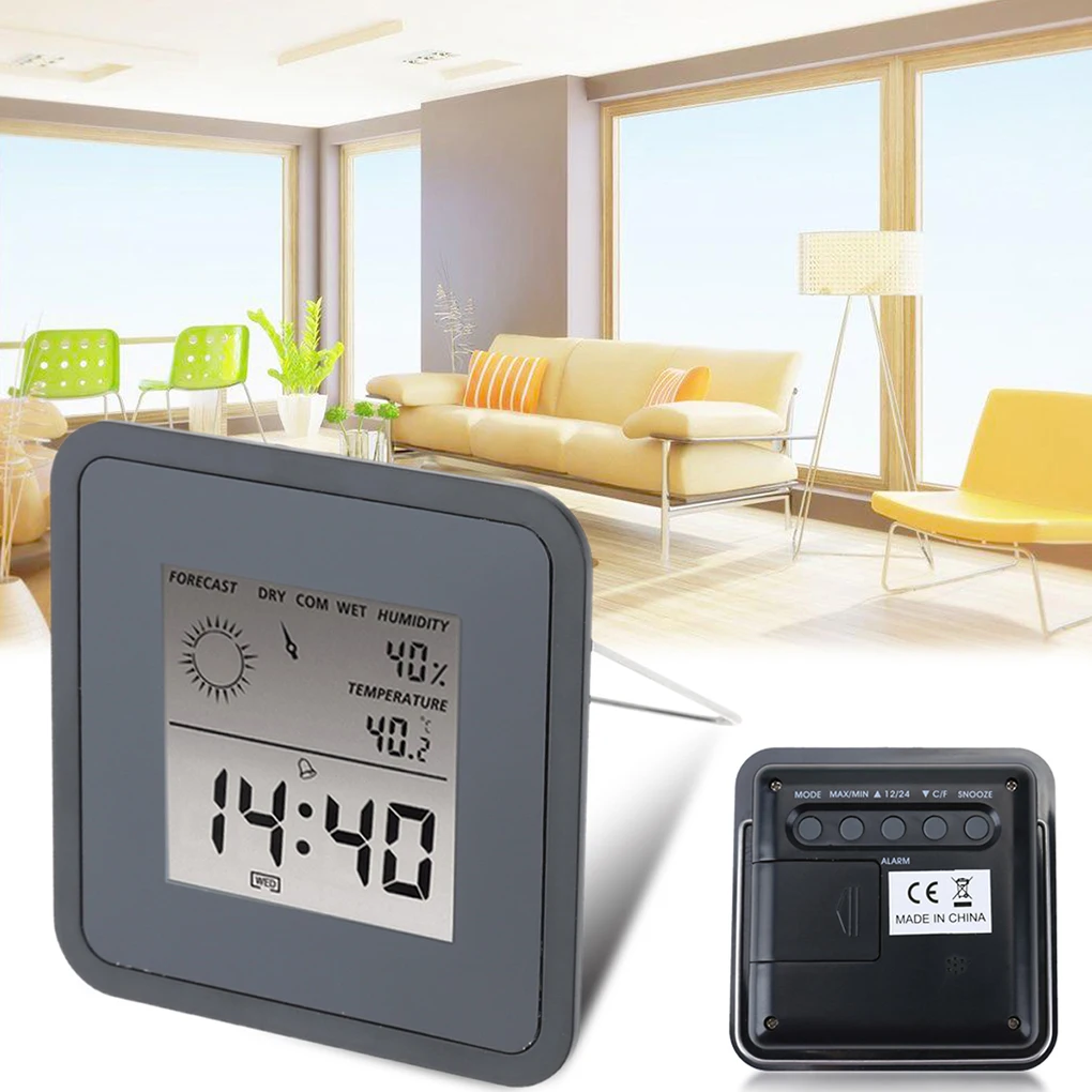 

Multi-use Weather Station LCD Digital Thermometer Hygrometer Forecast Sensor Alarm Clock Temperature Humidity Meter