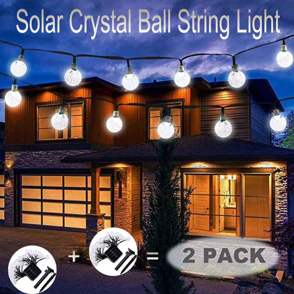 

Solar Light Outdoors Crystal Ball Waterproof String Lights Lighting For Garden Home Landscape solar garden lamp Christmas Decor