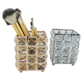 

Organizer Jewelry Box glass Beads Eyebrow Pencil Storage Tube metal Makeup Brush with European Glitter dropship