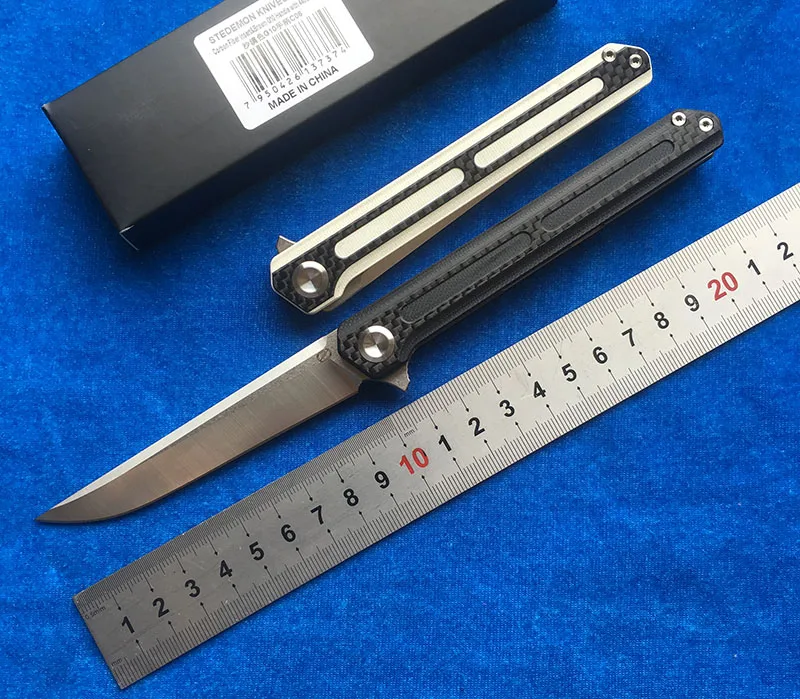 

LEMIFSHE STEDEMON C06 Flipper folding knife 440C blade KVT G10+CF handle camping hunting outdoor survival pocket knife EDC