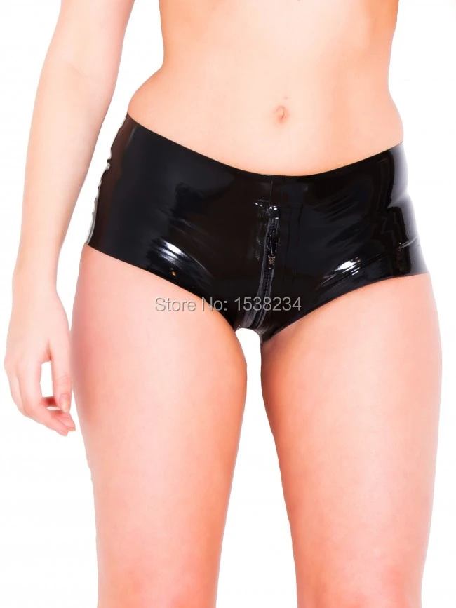 insect limiet versneller Latex Underwear 2-way Zip Women Latex Hotpants Latex Underwear - Panties &  Briefs - AliExpress