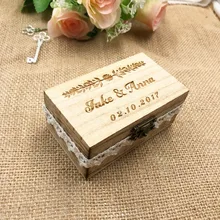 Заказная коробка для колец, персонализированная Свадьба/на День Валентина, обручальное деревянное кольцо для хранения, деревенская коробка для свадебного кольца с гравировкой
