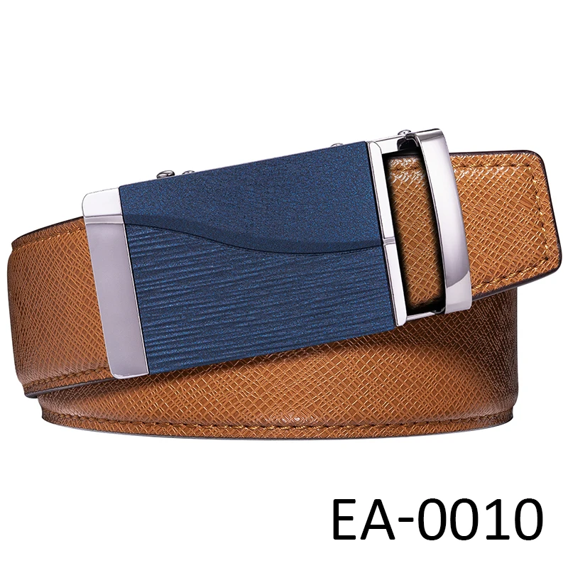 YA-0010 Hi-Tie Модные кожаные ремешки для мужчин мужские натуральная яловая кожа желтый пояс для мужчин s дизайнерская Автоматическая пряжка ковбойские джинсы ремни - Цвет: YA-0010