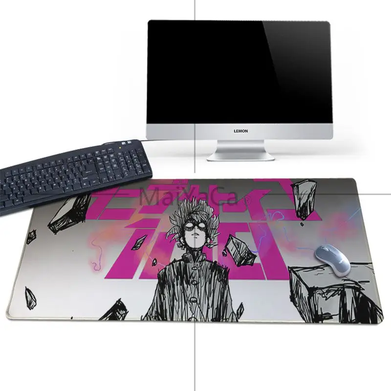 Lock Edge 30x90cm MaiYaCa Mob Psycho 100 клавиатуры резиновый коврик игровой коврик для мыши Настольный резиновый коврик и гладкий Стильный коврик для мыши 30X80 30X90 см - Цвет: Lock Edge 30x90cm