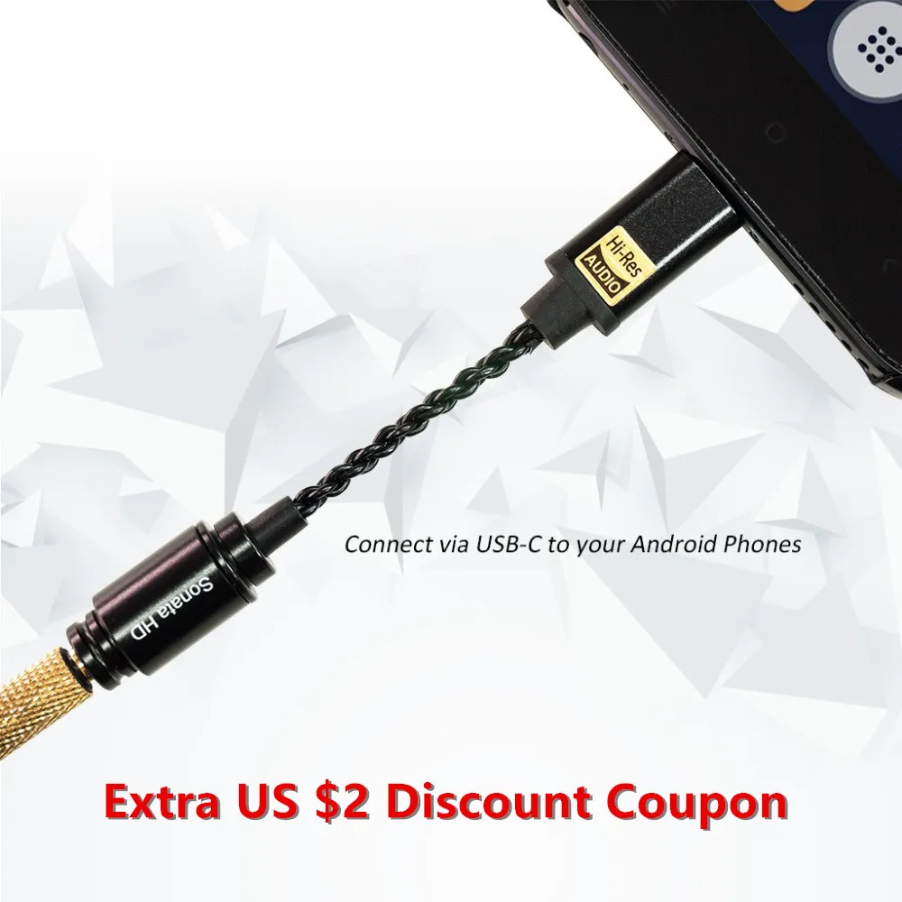 TempoTec Sonata HD TYPE C to 3 5MM Headphone Amplifier Adapter DAC for Android Phone font