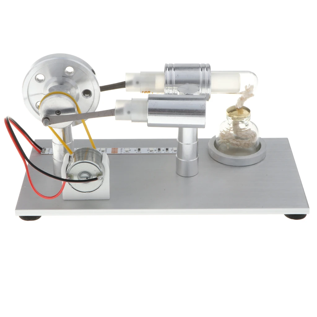 Stirling Engine Model M15A (With Colorful LED Lights) - Conversion of Heat Energy to Electrical Energy