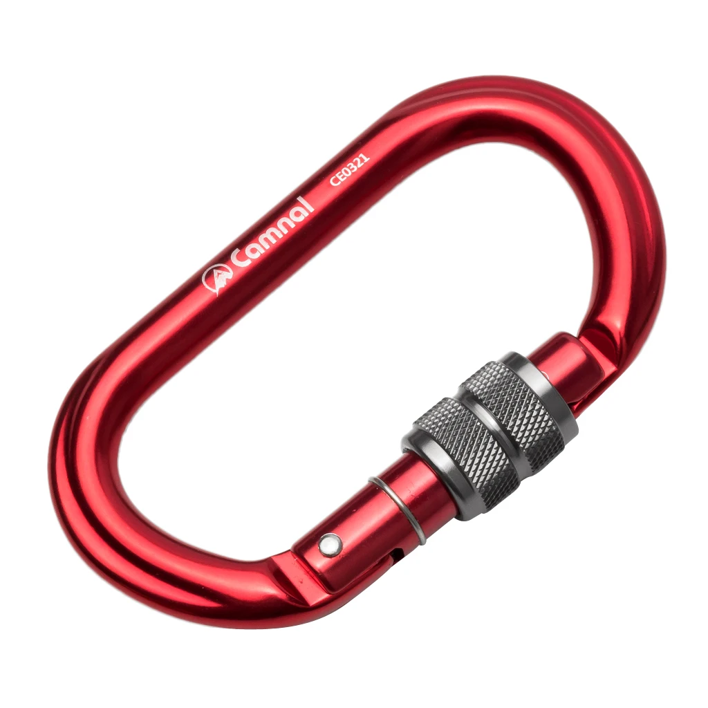 Perfeclan Rock Screw Gate Auto Locking Carabiner Climbing Safety D Type Hook Aluminum Auto Lock Screwgate D Carabiner