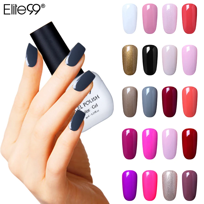 

Elite99 8ml Profeesional Colorful UV Gel Polish Soak Off UV LED Nail Art Varnishes Gel Polish Vernis Semi Permanent Nail Gel