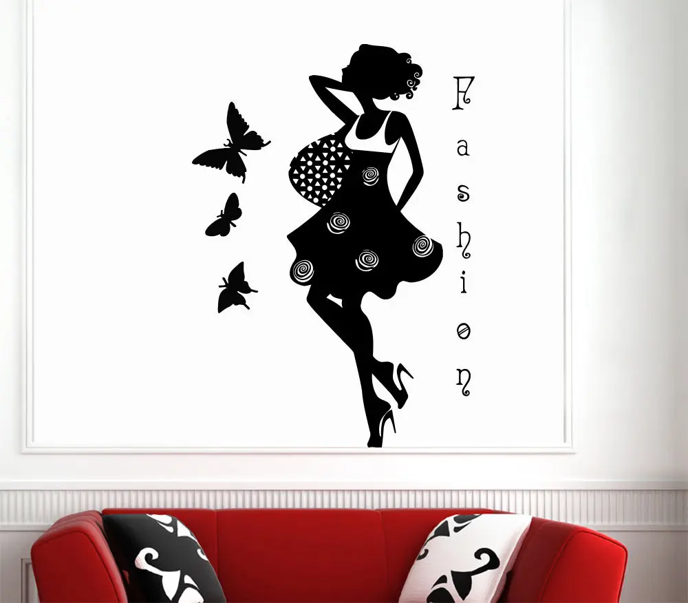 Fashion Girl Wall Decal Woman Supermodel Sticker Shop Salon Decorations