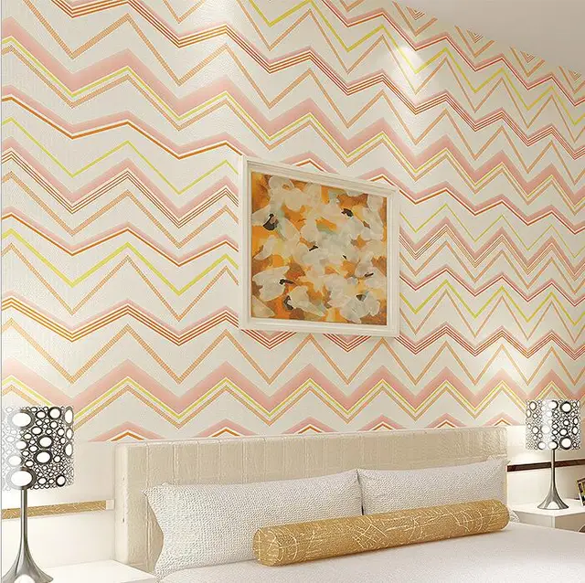 Jenis Gelombang Geometris Sederhana Wallpaper Biru Hijau Abu Zigzag Garis