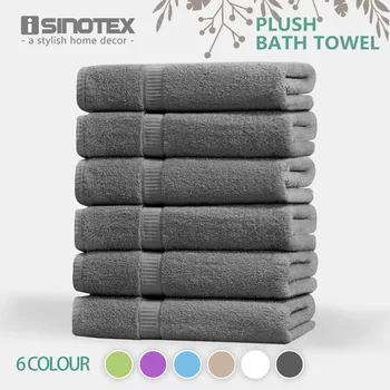 

ISINOTEX 100% Egyptian Cotton Bath Towel 70x140cm 6 Colors Quick-Dry Adults Washclothes Gift Wrapping 620GSM 6packs
