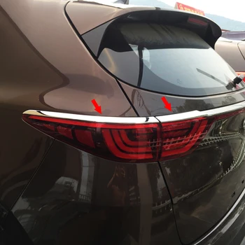 

For Kia Sportage QL 2017 2018 Chrome Rear Tail Light Taillight Lamp Cover Trim Eyebrow Eyelid Bezel Garnish Molding Car Styling