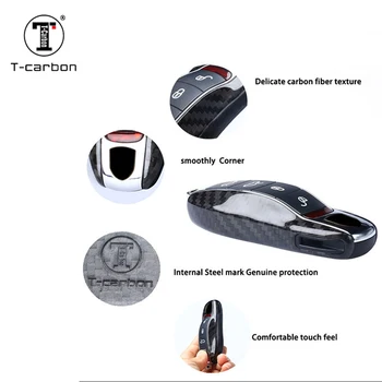 

For Porsche Cayenne Macan Caym100% Carbon Fiber Car Key Case Protective Shell Styling Bag Box For Porsche Cayenne Macan Cayman