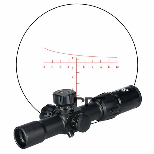 Verde para Desporto ao ar Canis Latrans Rifle Scope Mil-dot Iluminado Vermelho ou Livre Uso Pp1-0278 1-4x24 Irf 6 Canis Latrans 1-4x24 IRF Rifle Scope Mil-dot