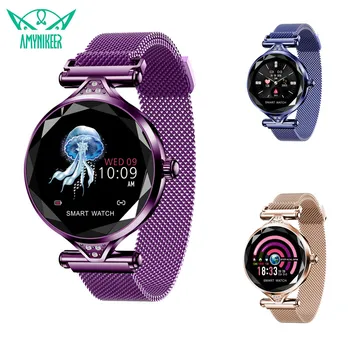 

AMYNIKEER smart bracelet H1 heart rate blood pressure monitoring IP67 fashion bracelet fitness smart bracelet women PK H8 H2 H5