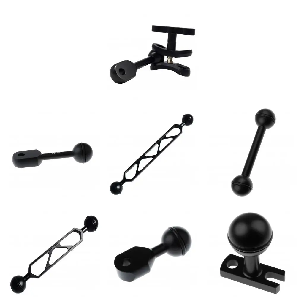 

10cm/4' Black Aluminum Alloy Scuba Diving Light Clip Ball Connective Arm Clamp for Torch Flashlight Diving Photography Accessory