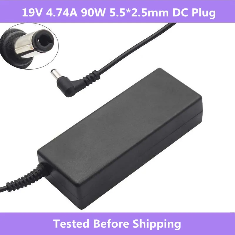 Зарядное устройство для ASUS F81SE F9 X80N F8Tr X81SE F3 A52F A53E A53S A53U A55A A55VD 19 в 5 А 90 Вт 2 *
