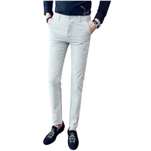 Новые весенние мужские деловые костюмы брюки большого размера 29-40 модный приталенный мужской костюм брюки