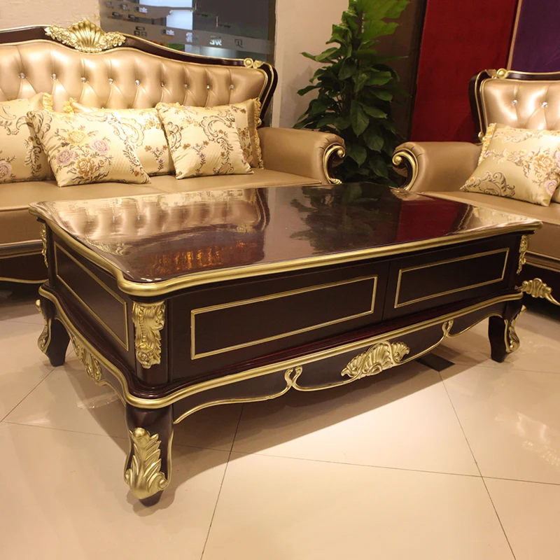 

European-style coffee table a few wind long sofa small apartment living room simple tea combination of solid wood French teasid