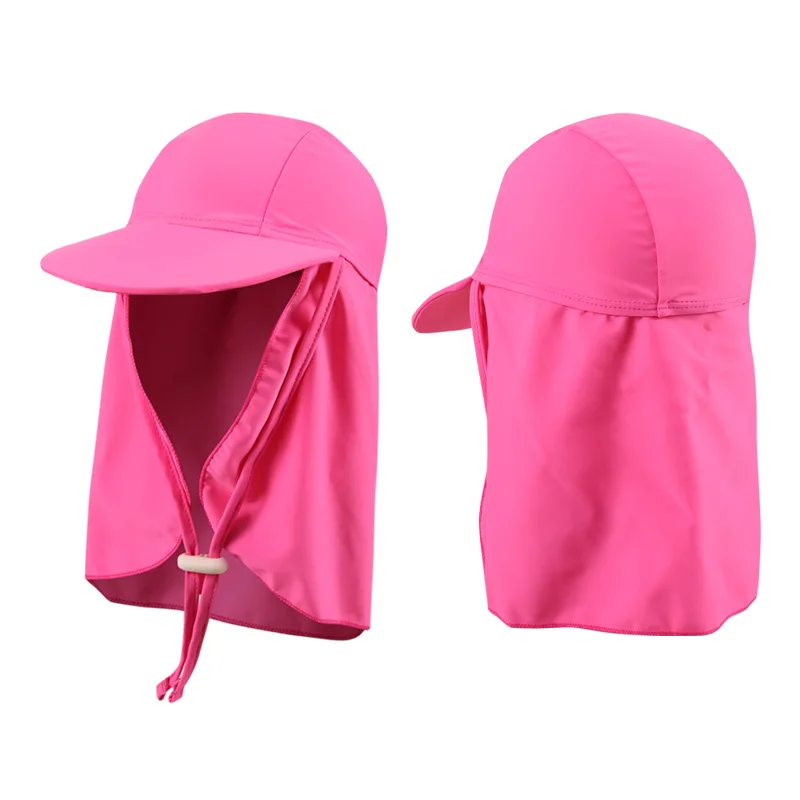 

5-12Y Children Boys Girls Sun Hat New 2019 Kids Swimming Caps Head Neck Protection Caps Spf 50+ Swim Cap For Boy Girl G-jx13