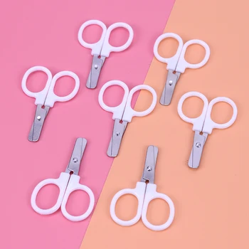 Home Portable Stainless Steel Scissors Mini White Scissors DIY Scrapbooking Office Stationery Cutting Supplies 1