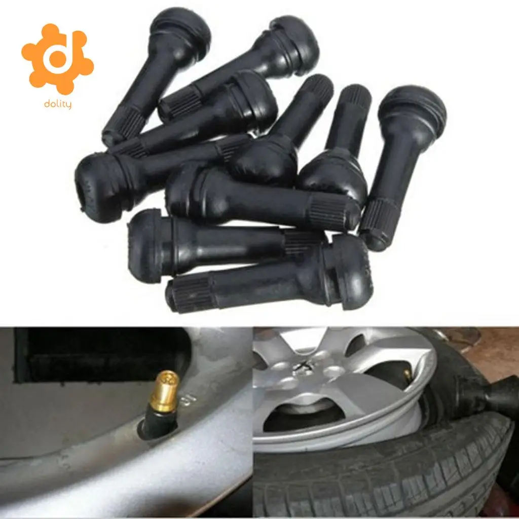dolity 10 Pcs Auto Car Vehicle TR-414 Zinc Snap-In Tire Tyre Valve Stem Short Rubber Scientific design very keep the pressure