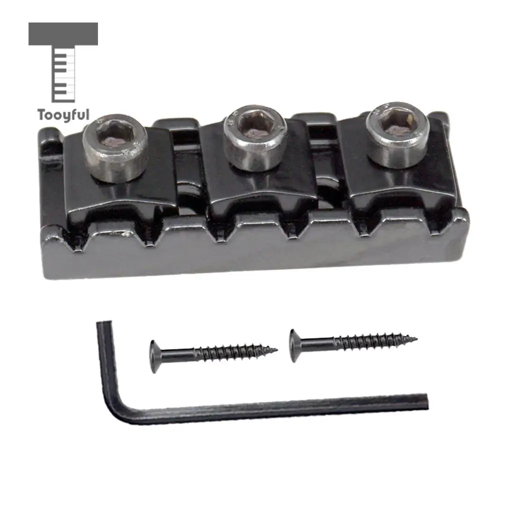 Tooyful Electric Guitar String Locking Nut with Allen Wrench Screws for Tremolo Bridge 43mm