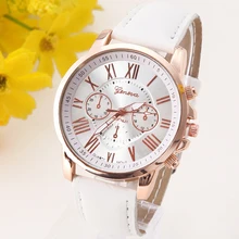 ORIGINAL Quality Geneva Platinum Watch Women Fashion Romantic Brand New PU Leather wristwatch dress reloj ladies