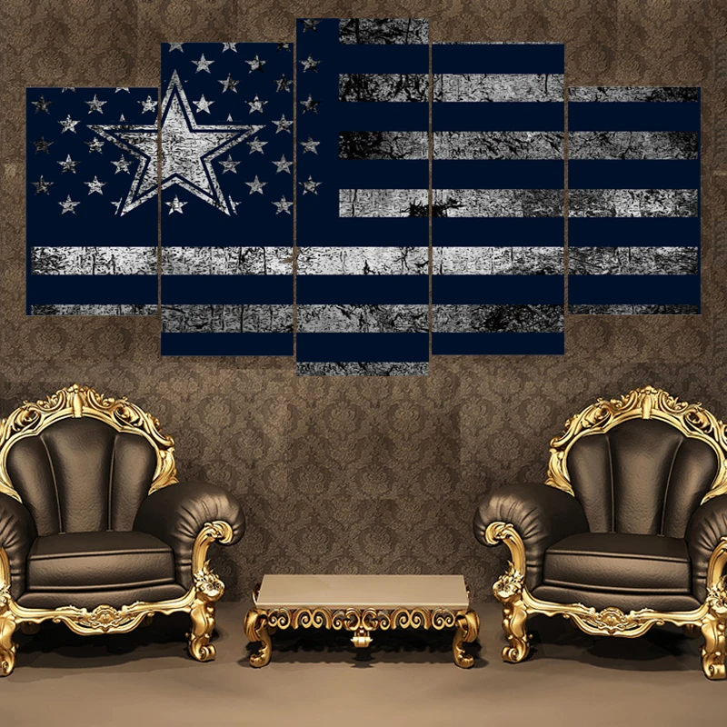 5 Pcs Sport Dallas Cowboys Poster Canvas Paintings Wall Art Oil Painting On Living Room Unframed