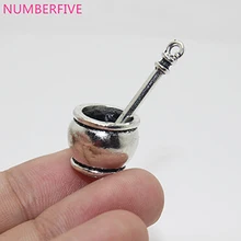 10 шт- 25x15x12 мм античный серебряный тон ступка и пестик 3D аптека RX Подвески Подвеска
