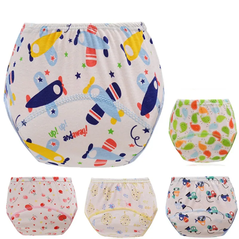 1Pcs Cute Baby Cotton Training Pants Panties Baby Diapers Reusable Nappies Cloth Diaper Washable Infant Children Underwear Nappy