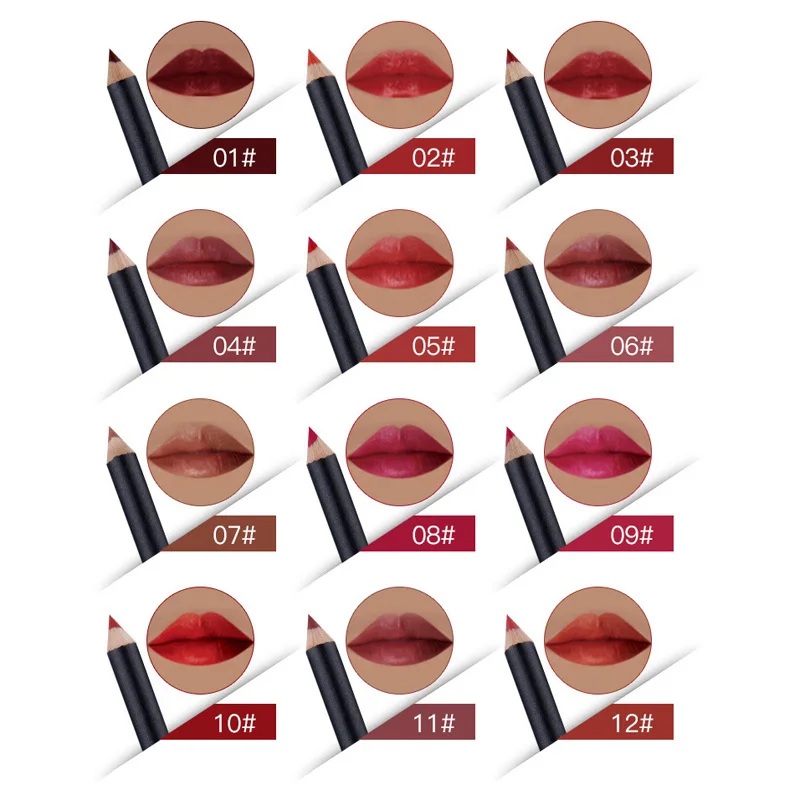 

12Colors Multicolor lip stick Lip Liner Pencil Functional Eyebrow Eye lipstick Makeup Waterproof Colorful Cosmetic Lipliner Pen