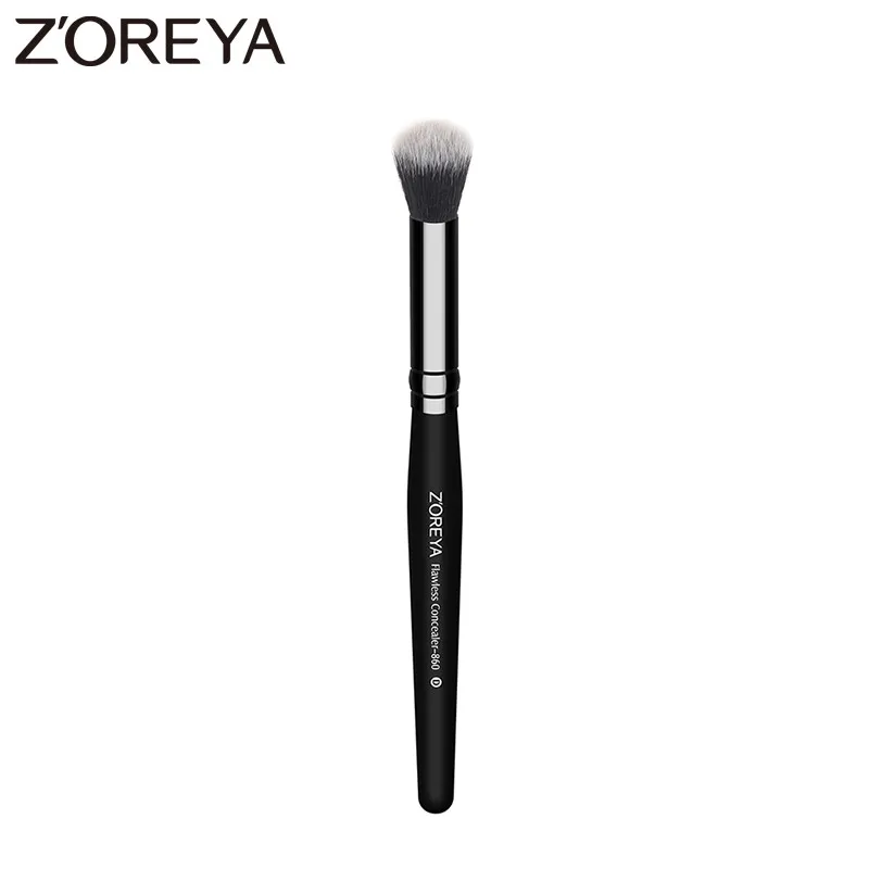 ZOREYA Brand women Flawless concealer makeup brushes black wooden handle Cosmetic brush tool for wholesale