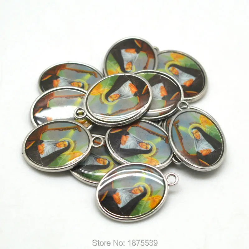 

Fashion Pendant with Colorful Picture Saint Rita Two Side Same Photo