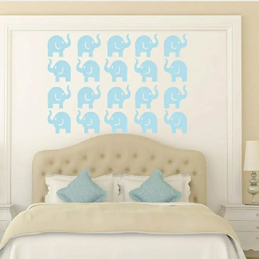 

Free Shipping Lovely Elephant Wall Paper Kids Nursery Elephant Wall Mural Baby Room DIY Children Wall Decors Wall Sticker Y-187