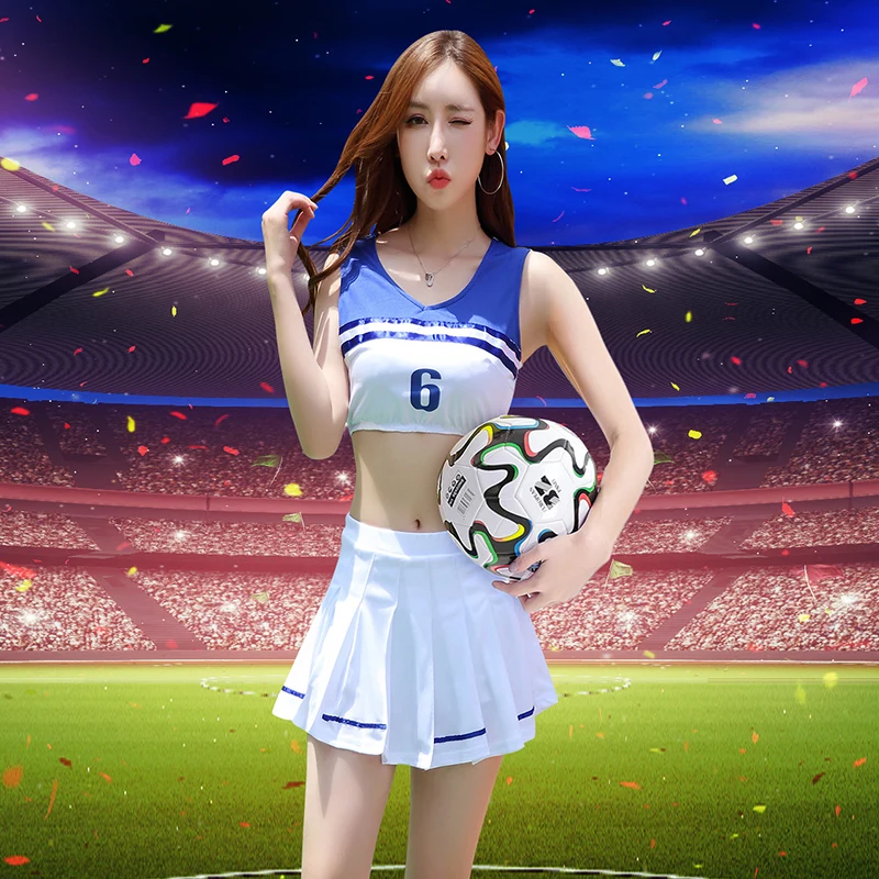 2019 الصيف النساء و الفتيات أزياء رسمية للمشجعين كرة السلة لعبة كرة القدم الوطني و نادي فريق التشجيع اللباس الا زهرة يهتف