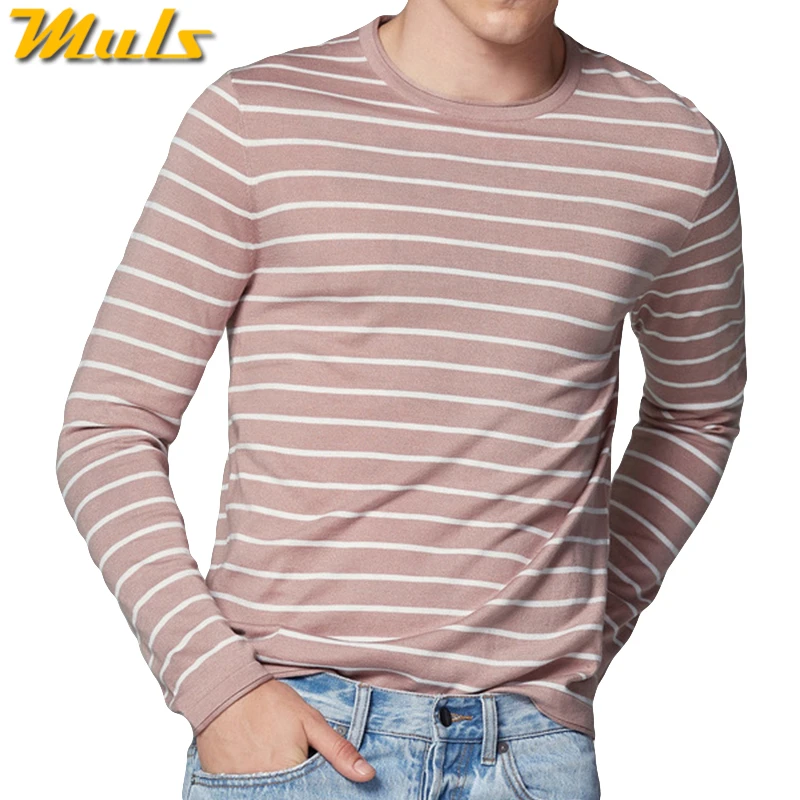 Autumn Sweater Shirt Men Striped O Neck Male Pullovers High Quality Thin Knitted 2018 Spring Winter Brand Muls | Мужская одежда