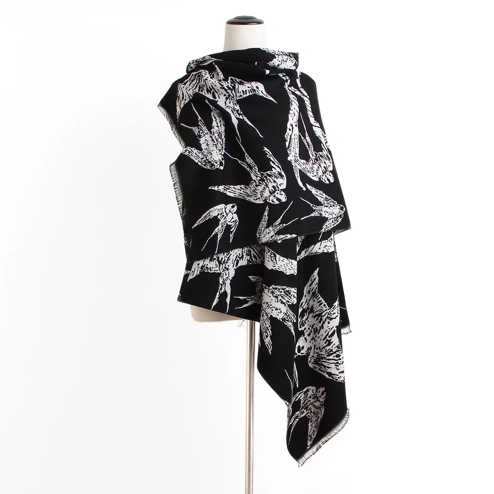 

New fashion women swallow bird cashmere pashmina scarves lady winter thick warm wool blanket scarf brand high quality shawl wrap