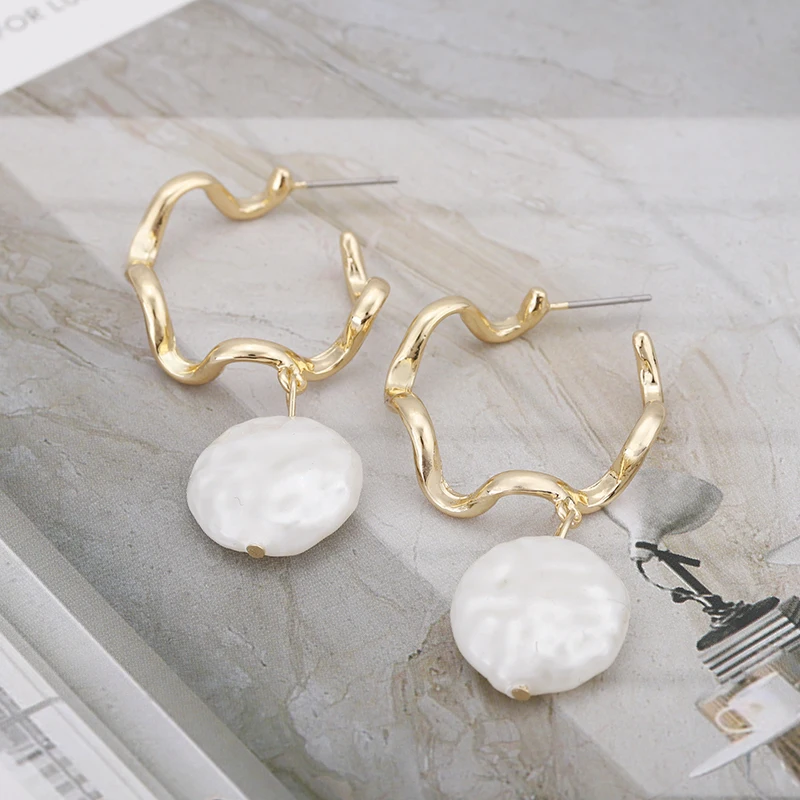 

Flashbuy Gold New Trendy Drop Earrings For Women Female Geometric Bohemia Simple Drop Earrings Fashion Jewelry Accessories