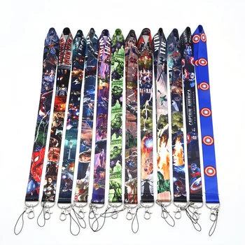 

100Pcs Avengers Super Hero Lanyard id badge holder keychain straps for mobile phone Free Shipping
