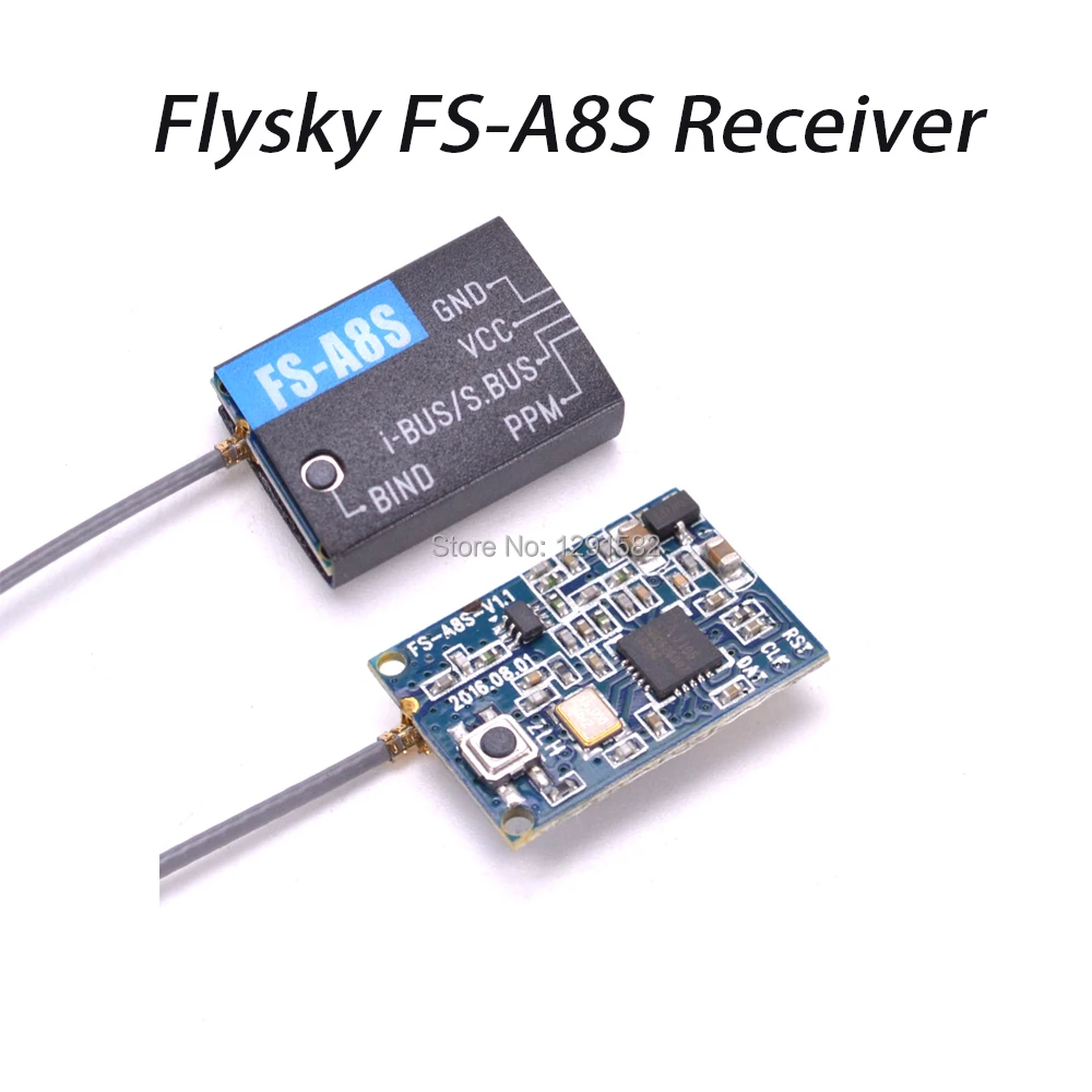 

Flysky FS-A8S 2.4G 8CH Mini Receiver with PPM i-BUS SBUS Compatible Turnigy Evolution FS i6 FS i6S I6X For RC FPV Qaudcopter