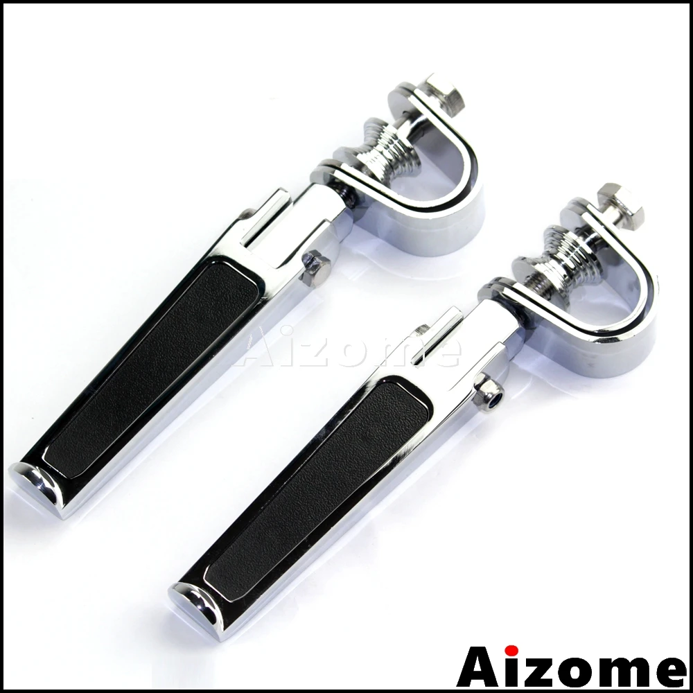 

Motorcycle 1 1/4" Footrests Highway Engine Guard Crash Bar U-clamp Foot Pegs Footpegs For Harley Custom Cafe Racer