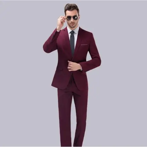 

2019 Custom Slim Fit Men Suit 3Pcs Notched Lapel Blazer Mens Wedding Prom Suits Best Man Groom Tuxedo Formal Jacket Pants Vest