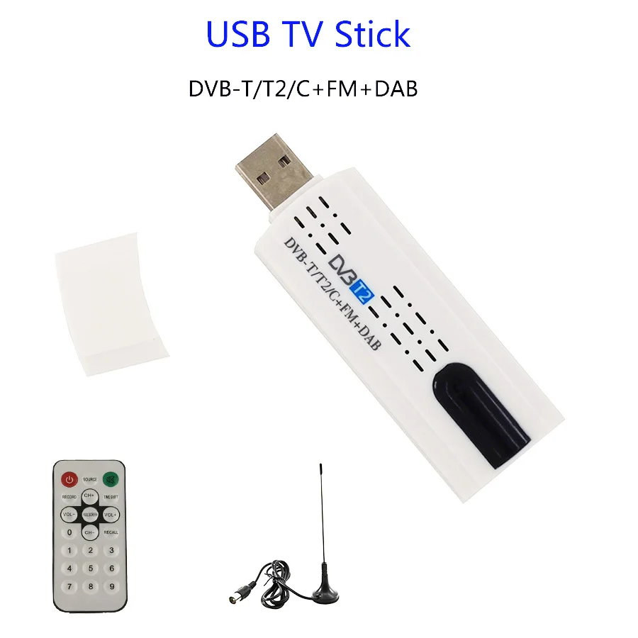 Цифровой спутниковый приемник цифрового ТВ T2 DVB T USB HDTV тюнер ТВ-тюнер ресивер для DVB-T2/DVB-T/DVB-C/FM/DAB со встроенной антенной пульт дистанционного управления