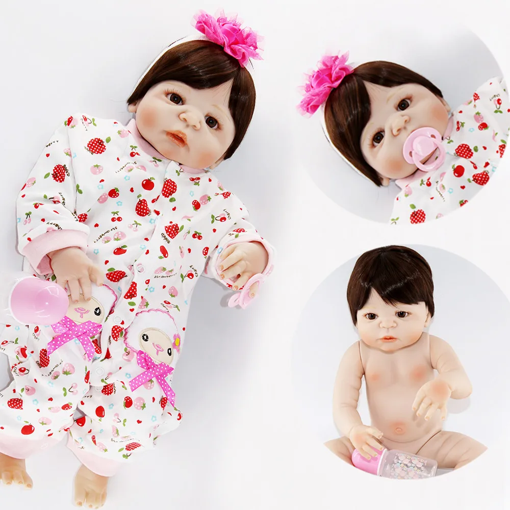 

23inch NPK 55CM Full Silicone Reborn Baby Doll Girl Toys Lifelike Babies Dolls princess bonecas waterproof bebe alive doll