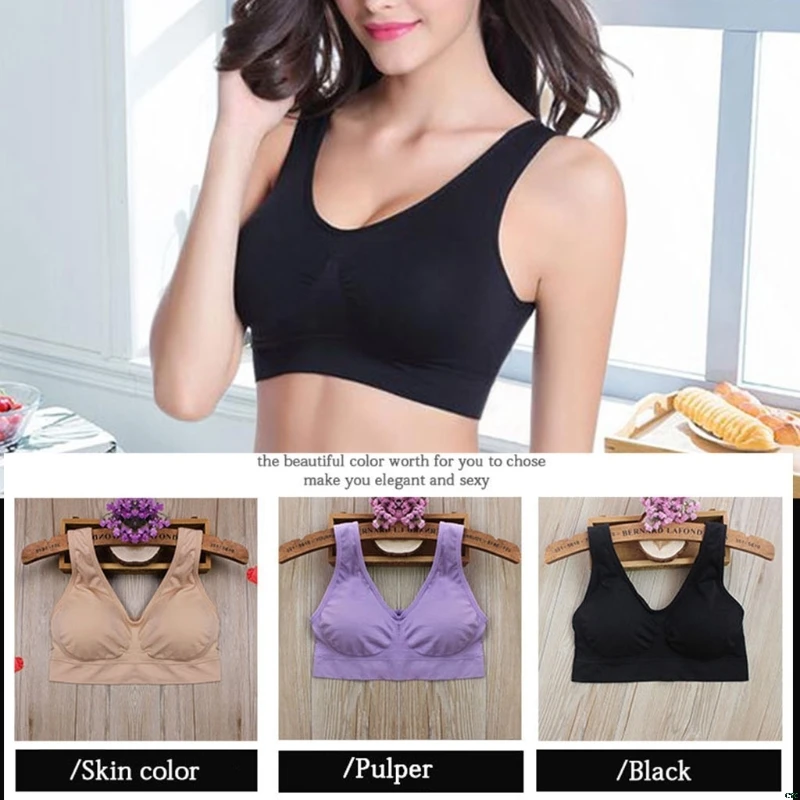 Womens Seamless Sports Bra Wire Drop Yoga Fitness Bralette Unpadded Comfort Sleep