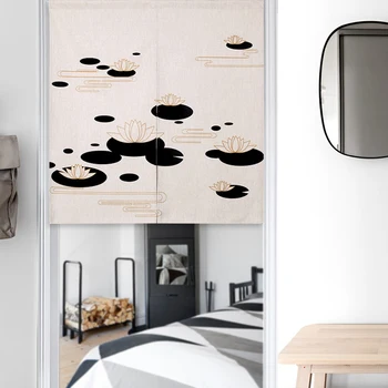 

Chinese style Zen Retro and elegant Art Door Curtain Linen Tapestry Study Bedroom Home Decor Bedroom Kitchen Curtain